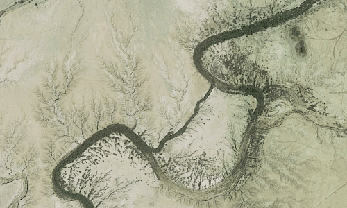 A satellite image of Salt Creek, centered on the 1.6 miles The Living Desert is restoring. Credit, Google Inc.
