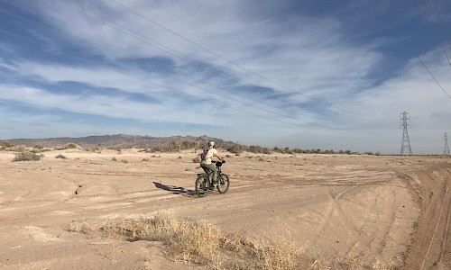 Dr. James Danoff-Burg mountain biking after a work day at Salt Creek
